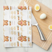 red Christmas  happy day and Christmas キッチンタオル (四つ折り)