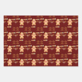 red Christmas  happy day and Christmas stocking ラッピングペーパーシート (正面3)