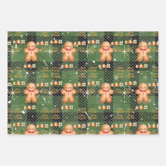 red Christmas  happy day and Christmas stocking ラッピングペーパーシート (正面)