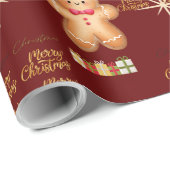 red Christmas  happy day and Christmas stocking ラッピングペーパー (ロールコーナー)