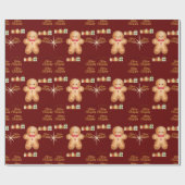 red Christmas  happy day and Christmas stocking ラッピングペーパー (フラット)