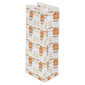 red Christmas  happy day and Christmas stocking ワインギフトバッグ (正面アングル)