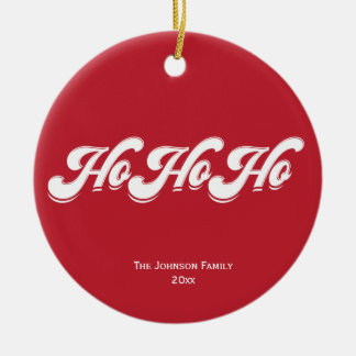 Red Christmas Ho Ho Ho Tree Ornament セラミックオーナメント