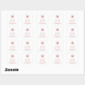 Red Christmas Modern Snowflake for Business スクエアシール (シート)