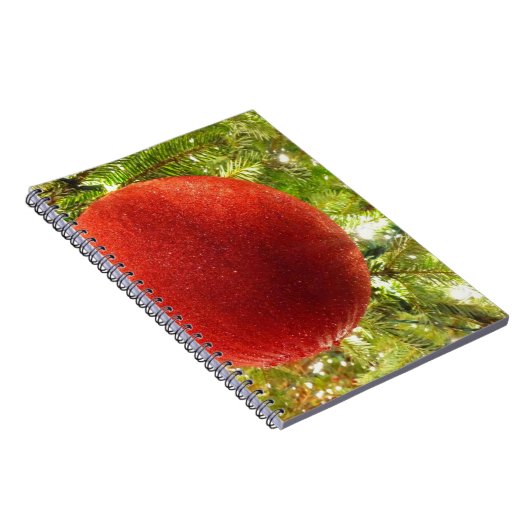 Red Christmas Ornament Bauble ノートブック (右側)