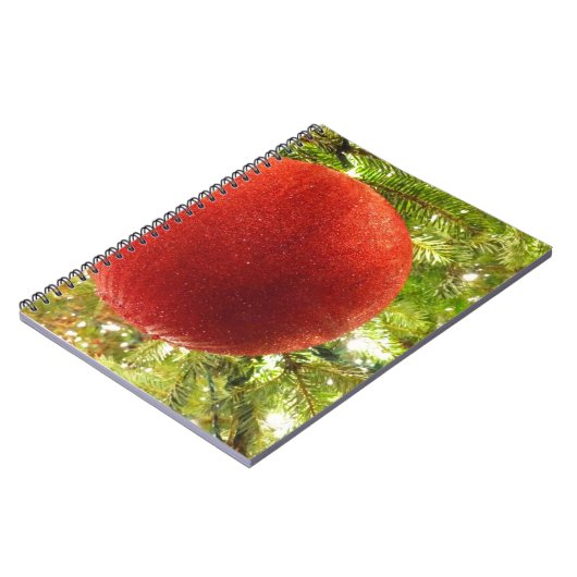 Red Christmas Ornament Bauble ノートブック (左側)