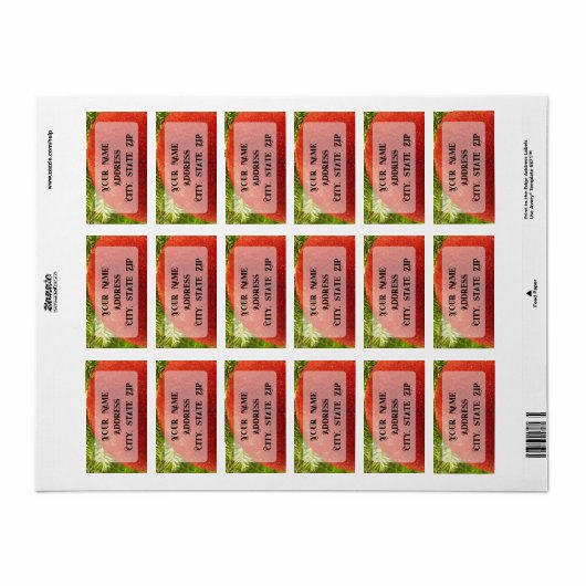 Red Christmas Ornament Bauble  ラベル (フルシート)