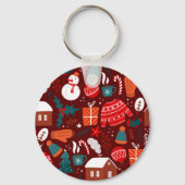 Red Christmas Ornament – Festive Holiday Design キーホルダー (正面)