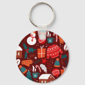 Red Christmas Ornament – Festive Holiday Design キーホルダー (裏面)