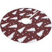 Red Christmas Pattern ブラッシュドポリエステルツリースカート (アングル)