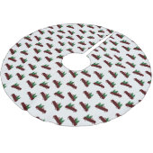 Red Christmas Pattern  ブラッシュドポリエステルツリースカート (アングル)