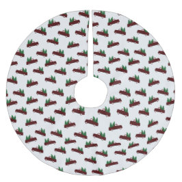 Red Christmas Pattern ブラッシュドポリエステルツリースカート