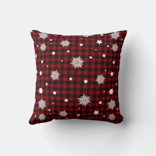 Red Christmas Pattern Fleece Blanket クッション (裏面)