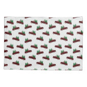 Red Christmas Pattern Fleece Blanket 枕カバー (裏面)