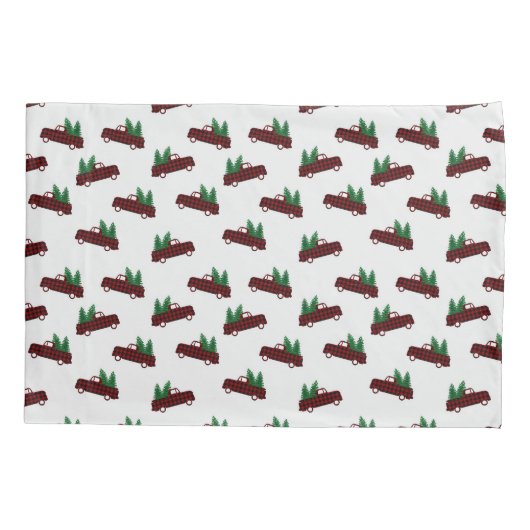 Red Christmas Pattern Fleece Blanket 枕カバー (裏面)