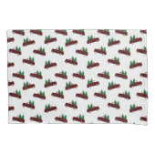 Red Christmas Pattern Fleece Blanket 枕カバー (正面)