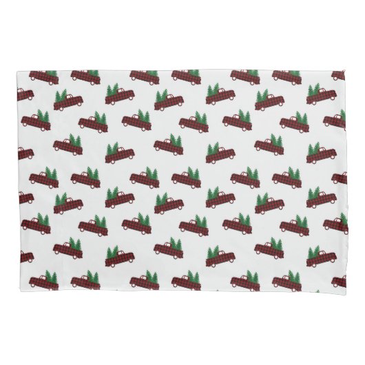 Red Christmas Pattern Fleece Blanket 枕カバー (正面)
