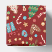 Red Christmas Pattern Party Favor Small Gift Box フェイバーボックス (上部)