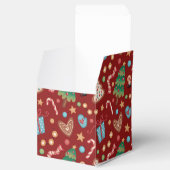 Red Christmas Pattern Party Favor Small Gift Box フェイバーボックス (オープン)