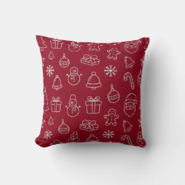 red christmas pattern pillow celebration クッション