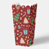 Red Christmas Pattern Popcorn Party Favor Gift Box フェイバーボックス (裏面)