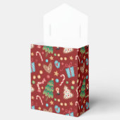 Red Christmas Pattern Tent Party Favor Gift Box フェイバーボックス (オープン)