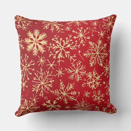 Red Christmas Patterns 4 Photo Collage クッション (裏面)