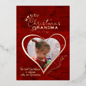 RED Christmas Photoおばあちゃん 箔シーズンカード (正面)