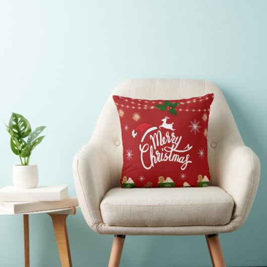 red christmas pillow クッション (椅子)