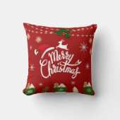 red christmas pillow クッション (正面)