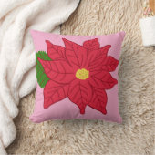 Red Christmas Poinsettia  クッション (ブランケット)
