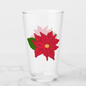 Red Christmas Poinsettia  タンブラーグラス (正面)