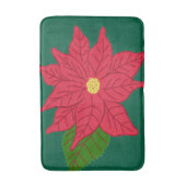 Red Christmas Poinsettia  バスマット (正面縦)