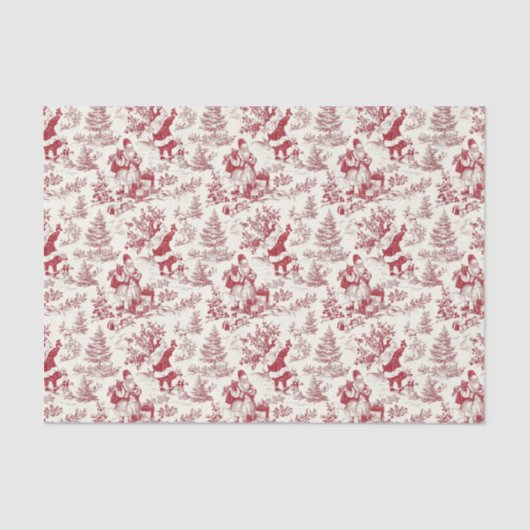 Red Christmas Santa Toile 薄葉紙 (正面)