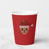 Red Christmas Sloth Sweater Party Paper Cups 紙コップ (裏面)
