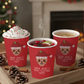 Red Christmas Sloth Sweater Party Paper Cups 紙コップ