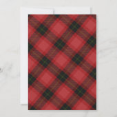 Red Christmas Tartan Cozy Santa Bear Baby Shower 招待状 (裏面)