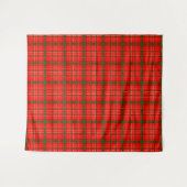 Red Christmas Tartan Plaid Pattern Design  タペストリー (正面(横))