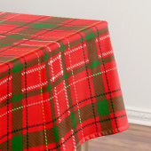 Red Christmas Tartan Plaid Pattern Design  テーブルクロス