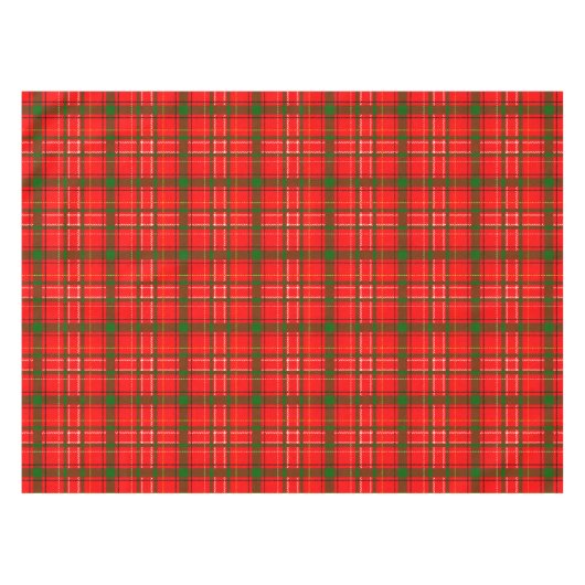 Red Christmas Tartan Plaid Pattern Design  テーブルクロス (正面(横))