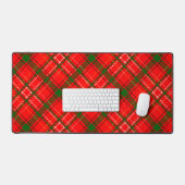 Red Christmas Tartan Plaid Pattern Design  デスクマット (キーボード&マウス)