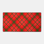 Red Christmas Tartan Plaid Pattern Design  デスクマット (正面)