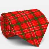 Red Christmas Tartan Plaid Pattern Design ネクタイ