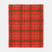 Red Christmas Tartan Plaid Pattern Design  フリースブランケット (正面)
