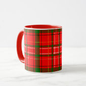 Red Christmas Tartan Plaid Pattern Design  マグカップ (正面左)