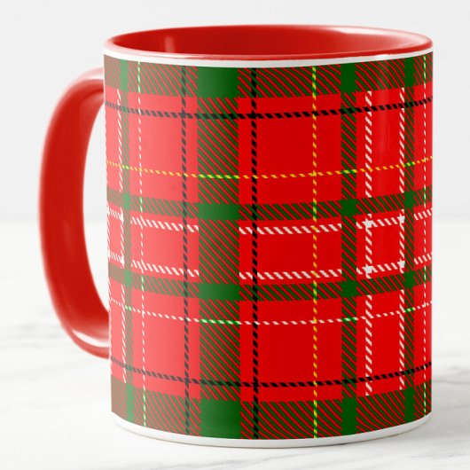 Red Christmas Tartan Plaid Pattern Design  マグカップ