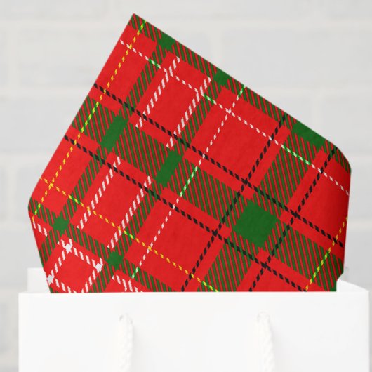 Red Christmas Tartan Plaid Pattern Design  薄葉紙