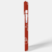 Red Christmas texture with festive elements Case-Mate iPhoneケース (裏面 / 左)