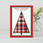 Red Christmas Tree Change of Address Invitations シーズンカード (スタンド正面)