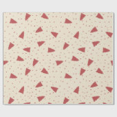 Red Christmas Tree Pattern | Minimal Hand-Drawn ラッピングペーパー (フラット)